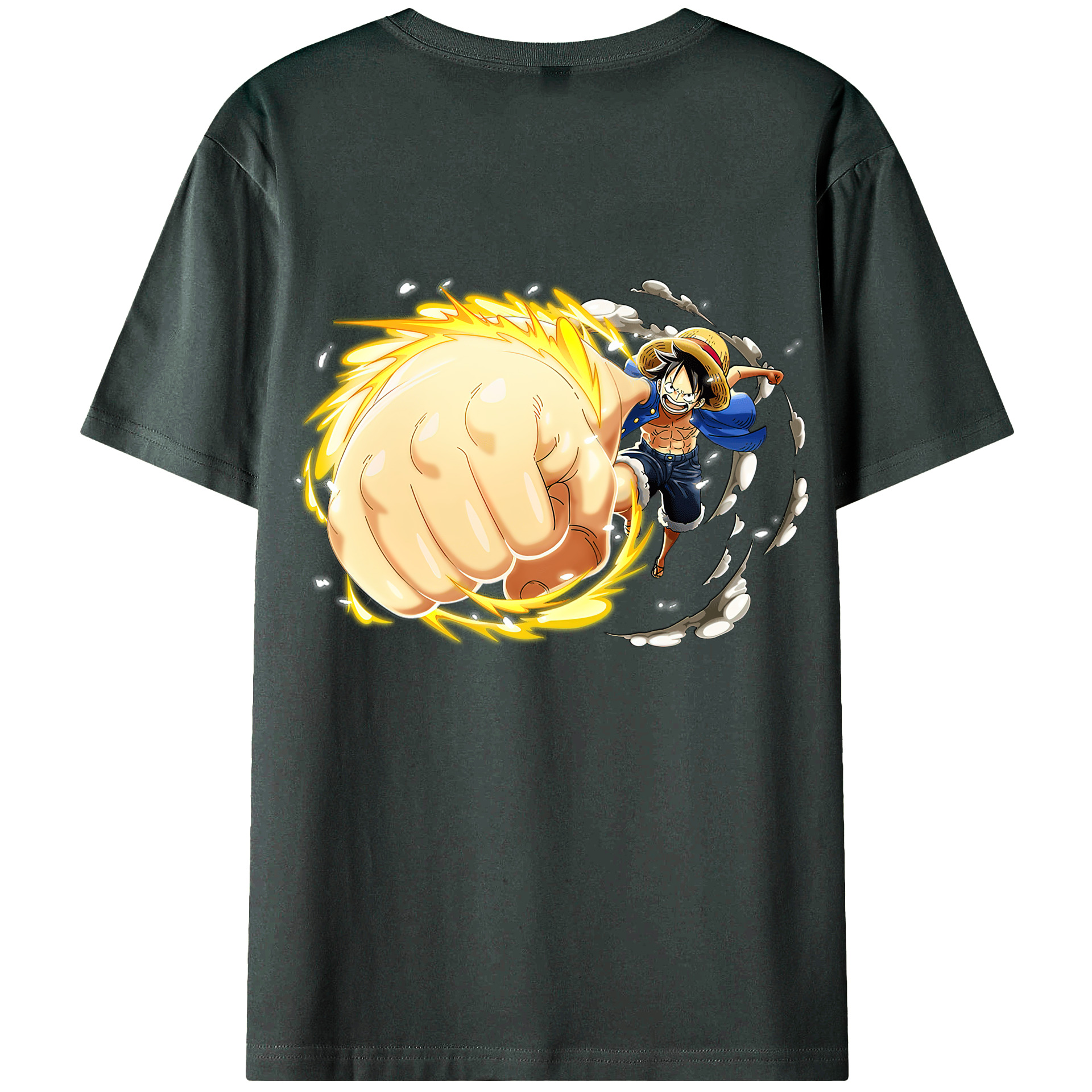 （画像用） ワンピース モンキー・D・ルフィ ONE PIECE Monkey D. Luffy 綿100％ メンズ半袖Tシャツ（バックプリント） 通気性